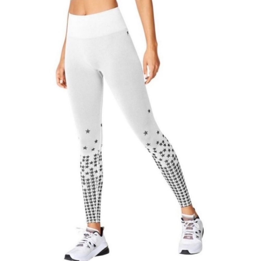 Fabletics Women's High Waist Seamless Star Print Leggings Ice Gray Small